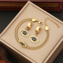 ￼conjunto de colar / brinco / pulseira olho grego