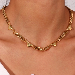 colar corrente coracao zirconia