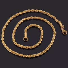 colar baiano fio torcido luxo semi joia 4mm