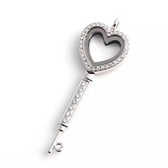 pingente chave relicário para charm flutuantes - comprar online