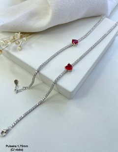 pulseira riviera prata 925 zirconias verdadeiras - berloque da nina