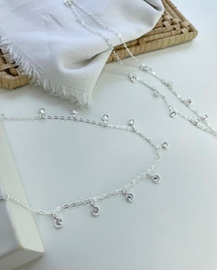 colar chocker zirconias ponto de luz prata 925