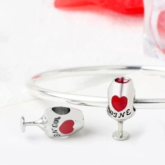 berloque charm vinho taça - loja online