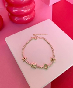 pulseria riviera Amor folheada - berloque da nina