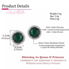 brinco strass zircônia verde ou cristal delicado e chique - comprar online