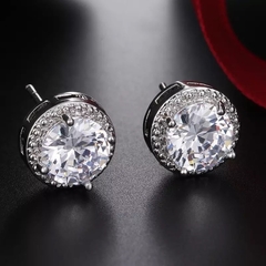 brinco strass zircônia verde ou cristal delicado e chique - loja online