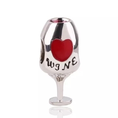 berloque charm vinho taça