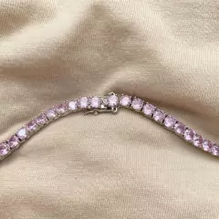 ￼colar riviera rosa claro bebê 45 cm 4 garras - berloque da nina