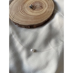Imagem do colar perola natural fio de nylon ponto de luz pérola verdadeira LEIA O ANÚNCIO