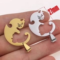 pingente gatinho tipo Yin Yang - loja online