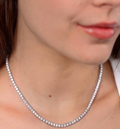 ￼colar riviera prata 925 4 garras 45 cm 3 milímetros cravejada zirconias