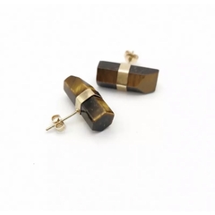 par de brinco pedra natural cristal - comprar online