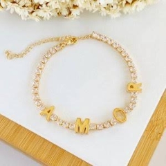 pulseria riviera Amor folheada - comprar online
