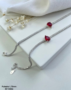 pulseira riviera prata 925 zirconias verdadeiras - berloque da nina