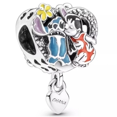 berloque charm coração lilo e stitch