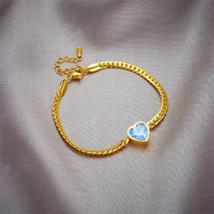 ￼colar ou pulseira correntaria com pedra luxo semi joia - comprar online