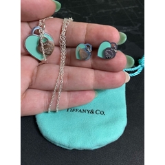 conjunto colar brinco tiffany esmaltado acompanha saquinho da foto