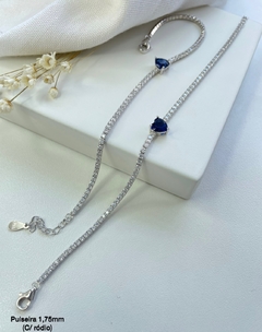 Imagem do pulseira riviera prata 925 zirconias verdadeiras