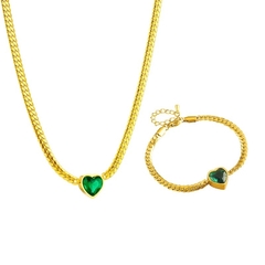 ￼colar ou pulseira correntaria com pedra luxo semi joia - berloque da nina