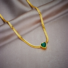 ￼colar ou pulseira correntaria com pedra luxo semi joia - berloque da nina