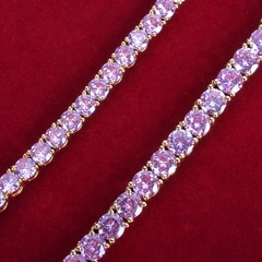 colar riviera rosa bebe 4 garras folheada a ouro 18k na internet
