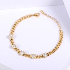 ￼conjunto colar e pulseira corrente coração cravejado