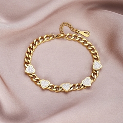 ￼conjunto colar e pulseira corrente coração cravejado na internet