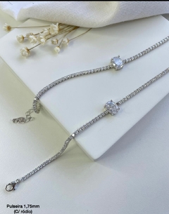 Imagem do pulseira riviera prata 925 zirconias verdadeiras
