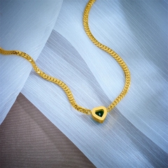 ￼colar ou pulseira correntaria com pedra luxo semi joia na internet
