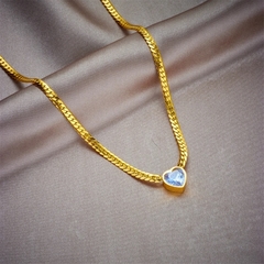 Imagem do ￼colar ou pulseira correntaria com pedra luxo semi joia