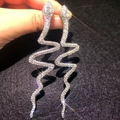 brinco cobra strass pedraria brilhante
