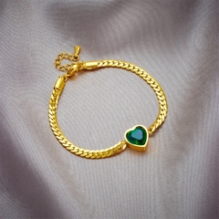 Imagem do ￼colar ou pulseira correntaria com pedra luxo semi joia