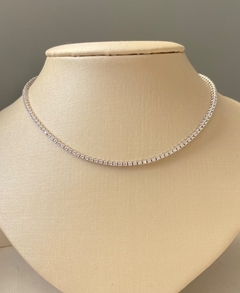 ￼colar riviera prata 925 4 garras 45 cm 3 milímetros cravejada zirconias na internet
