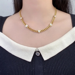 ￼conjunto colar e pulseira corrente coração cravejado