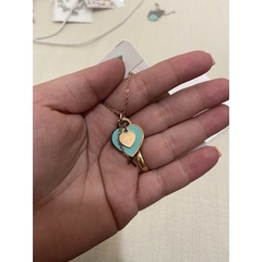 conjunto colar brinco tiffany esmaltado acompanha saquinho da foto - berloque da nina