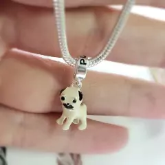 berloque charm pug raça de cachorro pet - berloque da nina