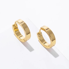 par de argola abaulada foljeada ouro 18k - loja online