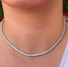 ￼colar riviera prata 925 4 garras 45 cm 3 milímetros cravejada zirconias na internet