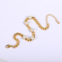 ￼conjunto colar e pulseira corrente coração cravejado - loja online