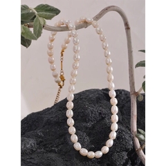 Colar pérolas verdadeiras água doce luxo
