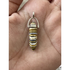colar obelisco pêndulo colorido pedra sintética
