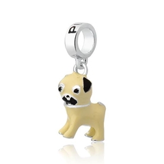 berloque charm pug raça de cachorro pet - loja online