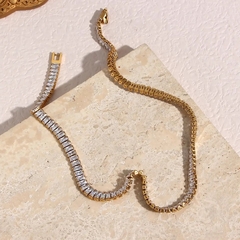 Imagem do riviera zirconia baguete 40 cm aço inoxidável anti alérgico