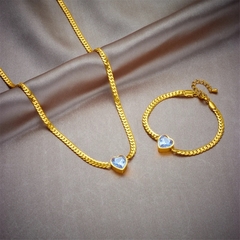 ￼colar ou pulseira correntaria com pedra luxo semi joia - comprar online