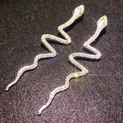 brinco cobra strass pedraria brilhante - comprar online