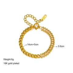 Imagem do ￼pulseira riviera e corrente perfeição luxo anti alérgico semi joia
