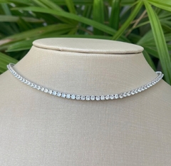 ￼colar riviera prata 925 4 garras 45 cm 3 milímetros cravejada zirconias - comprar online