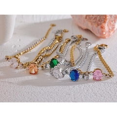 ￼pulseira riviera com pedra central zirconias luxo - comprar online