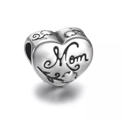 berloque charm coração “mamãe “