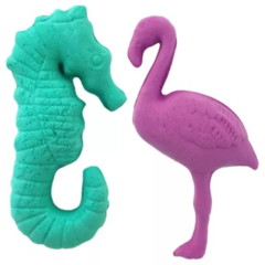 Juego de moldes de silicon caballito mar y flamingo - comprar en línea
